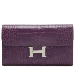 Hermès Constance Long Wallet – Amethyst Matte Alligator
