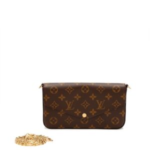 Louis Vuitton Ebene Monogram Coated Canvas Félicie Pochette Gold Hardware