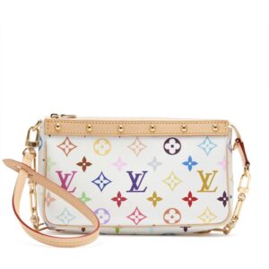 Louis Vuitton  White Multicolore Pochette Gold Hardware