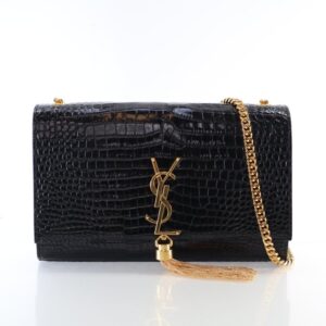 Saint Laurent Calfskin Croc Embossed Kate Tassel