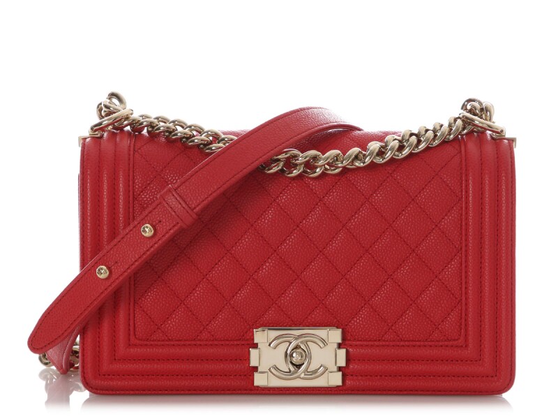 Chanel Medium Boy Bag – Red Quilted Caviar